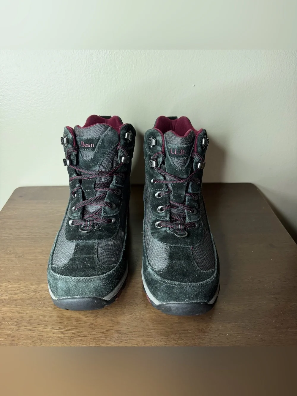 L.L.Bean Black Suede Waterproof TEK 2.5 Hiking Boots Sz 7 Womens